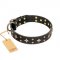 English Bulldog Collar FDT Artisan "A La Mode" in Black Leather