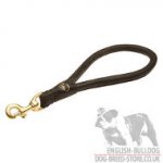 Dog Control Lead, Round Leather Pull Tab for English Bulldog
