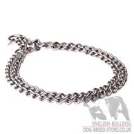 Welded Double Chain Dog Collar for Bulldog Obedience Training