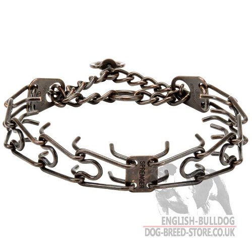 Bulldog Collar UK, Antique Copper Plated Prongs