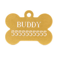 English Bulldog ID Tag Bone in 5 Colors with Custom Engraving