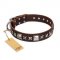 English Bulldog Collar Brown "Perfect Impression" FDT Artisan