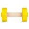 Retrieving Dog Dumbbell of Yellow Plastic and Wood for Bulldog