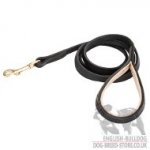 Leather Dog Leash with Nappa Padded Handle for Bulldog
