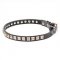 Thin Leather Dog Collar with Kingly Studs for English Bulldog