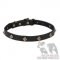"Diamonesque" English Bulldog Leather Dog Collar Necklace