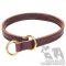 Bulldog Collar for Obedience Training, Two-Ply Leather and Brass