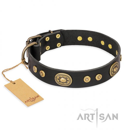 English Bulldog Collar "Golden Radiance" in Vintage, FDT Artisan