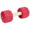 Dog Dumbbell of Wood and Red Plastic with 8 Weight Plates, 2 Kg