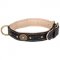 English Bulldog Royal Dog Collar of Leather with Nappa Lining