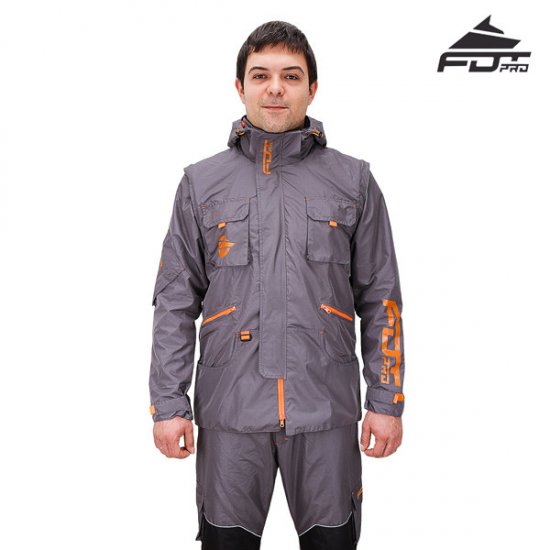 "Pro Jacket" for Dog Training Grey-Orange, Ultimate Design FDT