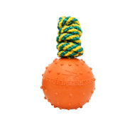 Rubber Dog Ball on Rope for Bulldogs, Tough Toy, 7 cm