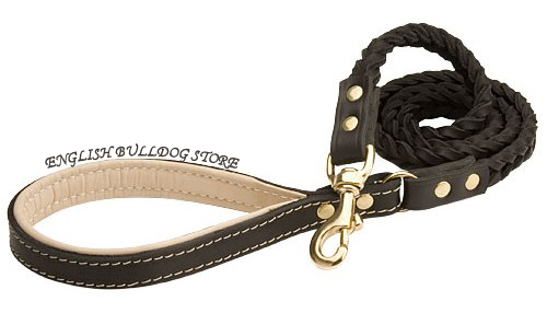 Braided Leather Dog Leash UK