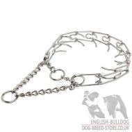 Dog Pinch Collar for Bulldog, Chrome-Plated Martingale