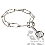 Bestseller! Chrome Plated Fur Saver for Adult Bulldog, Steel Dog Collar UK