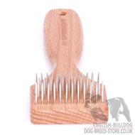 Best Brush for Bulldog Hair, 3 Rows of Metal Teeth and Wooden Handle
