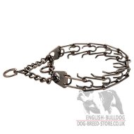 Bulldog Collar with Prongs, Steel with Antique Copper Plating