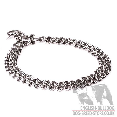 Double Chain Dog Collar for Bulldog UK