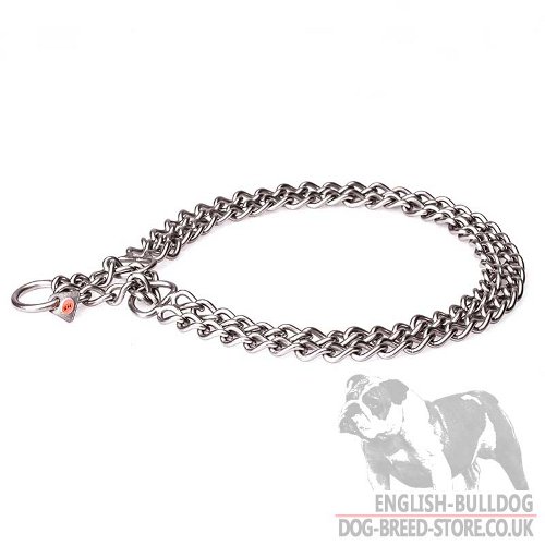 Double Chain Martingale Dog Collar for Bulldog UK