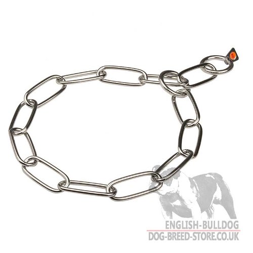 English Bulldog Collar, Stainless Steel Fur Saver