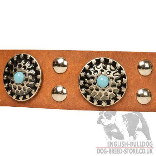 Leather Dog Collar Stones