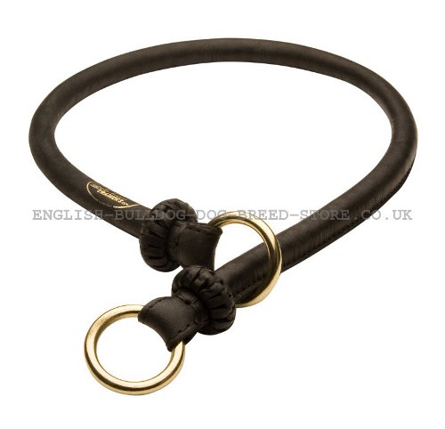 Rolled Leather Dog Choke Collar UK