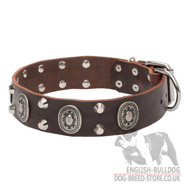 White Leather Dog Collar