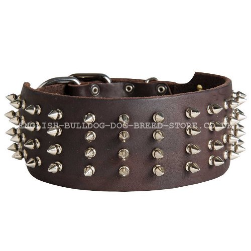 Wide Spiked Dog Collar UK