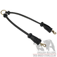 Dog Coupler Leash with Decorative Tassles for Two Bulldogs