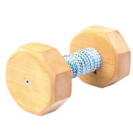 Dog Dumbbell Wooden for Bulldog, French Linen Covered Bar, 1 Kg Dog Dumbbell Wooden for Bulldog, French Linen Covered Bar, 1 Kg