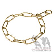 English Bulldog Collar Chain Fur Saver with Long Links of Brass English Bulldog Collar Chain Fur Saver with Long Links of Brass