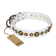 English Bulldog Collar FDT Artisan "Swirl of Fashion" in White English Bulldog Collar FDT Artisan "Swirl of Fashion" in White