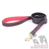 English Bulldog Leash Leather of Exclusive Design "Handicraft"