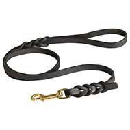 Elegant Handmade Braided Leather Leash for English Bulldog