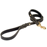 Leather Dog Leash for British Bulldog