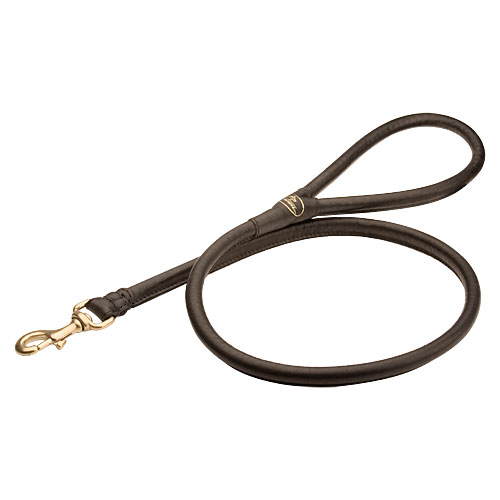 Extra Strong Dog Lead Round Leather for Bulldog (12 mm) - Click Image to Close