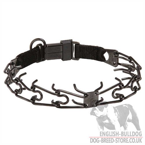 Dog Obedience Collar of Black Stainless Steel for Bulldogs