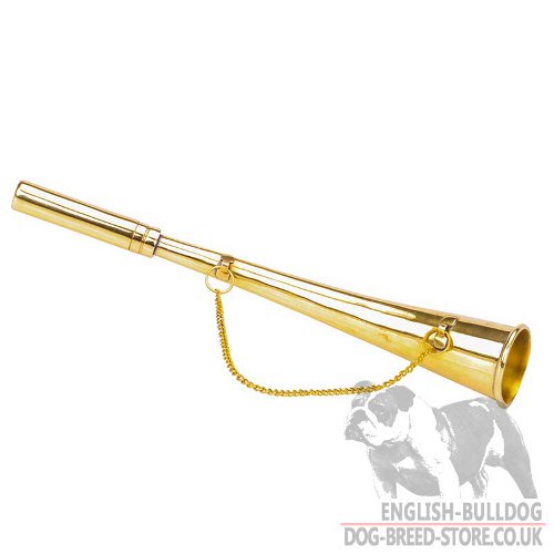 English Buldog Brass Dog Training Horn with Safe Pipy Sound