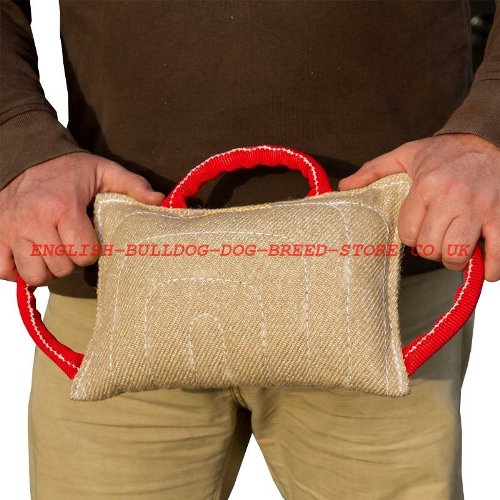 Dog Training Bite Pad, Pillow of Natural Jute for Bulldog