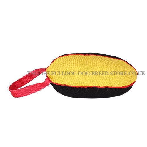 Dog Bite Tug Large Rugby Ball French Linen for Bulldog Training