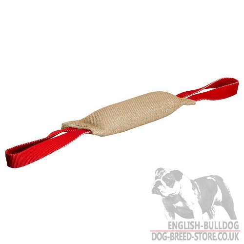 Dog Bite Tug of Jute with Two Nylon Handles for Bulldog Puppy - Click Image to Close