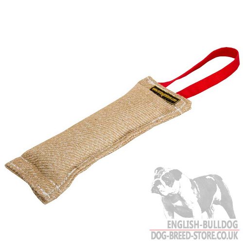 Jute Dog Bite Tug with Handle for Bulldog Puppy Grip Training