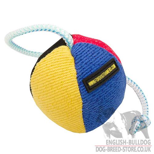 Soft Dog Ball Toy on String for Bulldog Puppy Games & Training - Click Image to Close