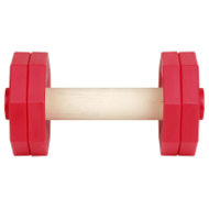 Dog Retrieving Dumbbell of Red Plastic and Wood for Bulldog