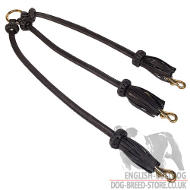 Triple Dog Leash with Tassels for Walking 3 English Bulldogs